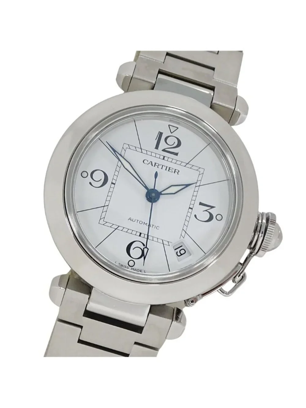 Cartier Watches Boys Pasha C Date Automatic Winding at Stainless SS M7 Silver
